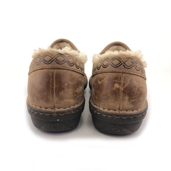 UGG Bettey Brown Leather Slip on Loafers 8 - Picture 6 of 13